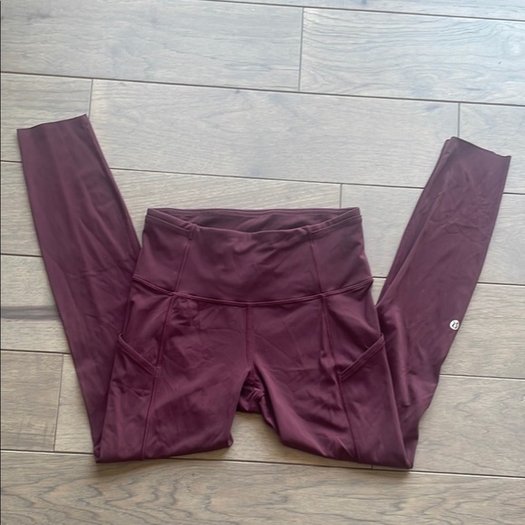 Lululemon Maroon High-Waisted Leggings - Picture 1 of 7
